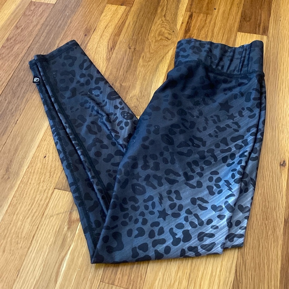 Terez Women’s Gray Cheetah Print Leggings Size S